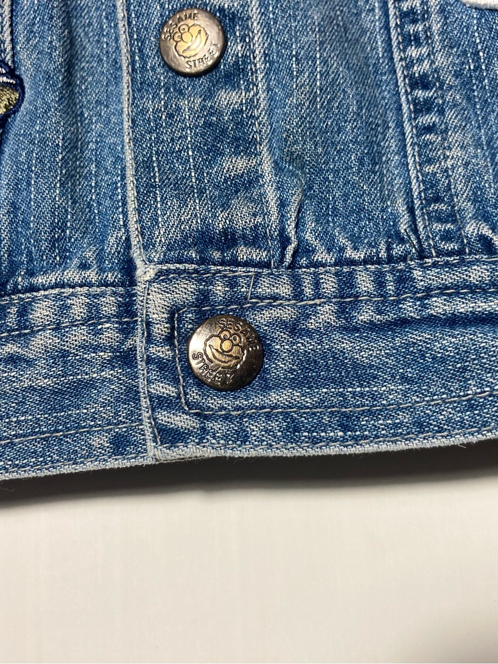 Sesame Street Vintage 2006 Denim Snap Front With Corduroy Collar Size 3T - Picture 7 of 16